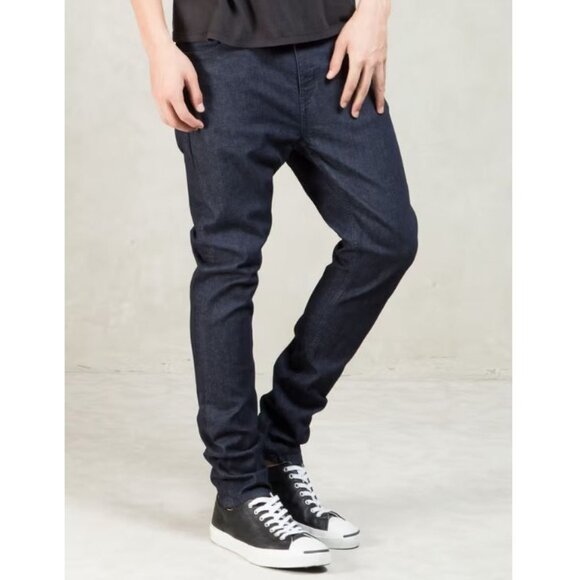 Nudie Jeans Pipe Led Slim Jeans 31 x 30 Dry Dark Navy Organic Cotton - Picture 1 of 6